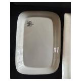 UL - Pair of vintage ceramic platters - largest 11x17 in, floral motifs