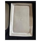 UL - Pair of vintage ceramic platters - largest 11x17 in, floral motifs
