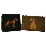 LL - Two Vintage Needlepoint Dog Doorstops