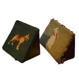 LL - Two Vintage Needlepoint Dog Doorstops