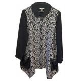 LL - Black and White Lace Sweater - Size Medium