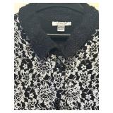 LL - Black and White Lace Sweater - Size Medium