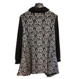 LL - Black and White Lace Sweater - Size Medium