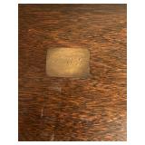 LL - Two Vintage Wooden Boxes - Plain Dark Box & Striped Decorative Box (Lot of 2)