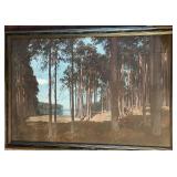 LL - Vintage Forest Landscape Print - Frame