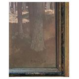LL - Vintage Forest Landscape Print - Frame