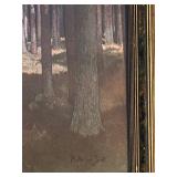 LL - Vintage Forest Landscape Print - Frame