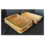 UL - Pyrex Glass Bakeware - 3-Piece Set in Wicker Baskets