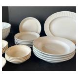 UL - Leeds by Alfred Meakin England White Dinnerware - 12-Inch Platter & Assorted Plates & Bowls