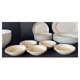 UL - Leeds by Alfred Meakin England White Dinnerware - 12-Inch Platter & Assorted Plates & Bowls