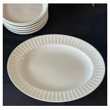 UL - Leeds by Alfred Meakin England White Dinnerware - 12-Inch Platter & Assorted Plates & Bowls