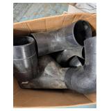 Assorted Black Plastic Pipe Fittings - Elbows & Caps (Slip-Fit)