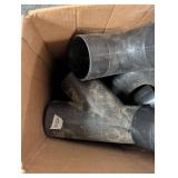 Assorted Black Plastic Pipe Fittings - Elbows & Caps (Slip-Fit)