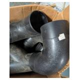 Assorted Black Plastic Pipe Fittings - Elbows & Caps (Slip-Fit)
