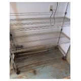 Five-Tier Chrome Wire Shelving Unit on Casters for Garage/Workshop Storage