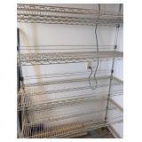 Five-Tier Chrome Wire Shelving Unit on Casters for Garage/Workshop Storage