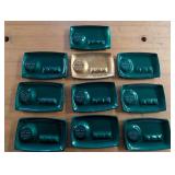 Korner Bakery Teal Enamelware Vintage Ashtrays