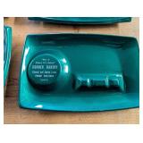 Korner Bakery Teal Enamelware Vintage Ashtrays