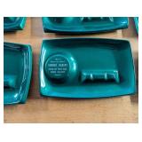 Korner Bakery Teal Enamelware Vintage Ashtrays