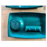 Korner Bakery Teal Enamelware Vintage Ashtrays
