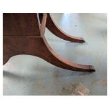 Dark Wood Table with Curved Pedestal Base