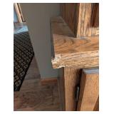 Bird-Engraved Oak Glass-Front Display Gun Cabinet 74 in H x 29.5 in W x 14 in D