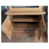 Bird-Engraved Oak Glass-Front Display Gun Cabinet 74 in H x 29.5 in W x 14 in D