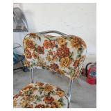 Vintage Floral Upholstered Chair with Chrome Cantilever Base