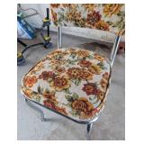 Vintage Floral Upholstered Chair with Chrome Cantilever Base