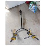 Adjustable Hitch-Style Stand with Yellow Clamps - Black Steel