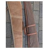 Tan Suede Rifle Case & Brown Canvas Rifle Case Set