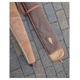 Tan Suede Rifle Case & Brown Canvas Rifle Case Set