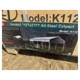 2026 K1121 Unused 11FTx19FT All-Steel Carport