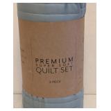 NEW PREMIUM SUPER SOFT 3PC QUILT SET F/Q GREEN