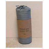 NEW MACHINE WASHABLE SUPER SOFT DOUBLE BRUSHED T/TXL QUILT & SHAM GREEN