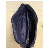 NEW SONIA KASHUK FOLDOVER MAKEUP BAG BLUE