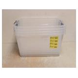 (4) SMALL PLASTIC TOTES W/O LIDS
