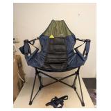 NEW RIO SWINGING HAMMOCK CHAIR WITH FOOTREST NAVY/GREEN