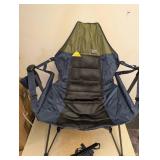 NEW RIO SWINGING HAMMOCK CHAIR WITH FOOTREST NAVY/GREEN