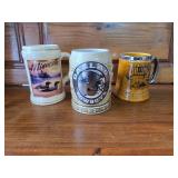 3 Steins, Mn Budweiser, Cowboys, Funny Pig DrinkingOne
