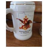 3 Steins, Mn Budweiser, Cowboys, Funny Pig DrinkingOne