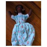 African American Cloth Doll With Floral Dress