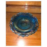 Carnival Glass Blue Plate