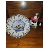 Collector Windmill Plate and Cow with Chicken Soap Pump