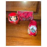 Red Clutch Purse, Red Luck Chinese Decor and Red Clog