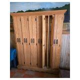 Pool Cue Stick Cabinet with Individual Keys for Each Cubby