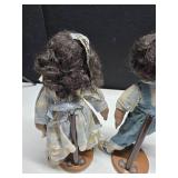 African American Kissing Porcelain Dolls
