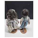 African American Kissing Porcelain Dolls