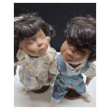 African American Kissing Porcelain Dolls