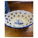 Blue and White Canister and Dish